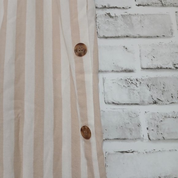 French Laundry Striped Button Side Linen Beach Pants Size 1x - Picture 2 of 3